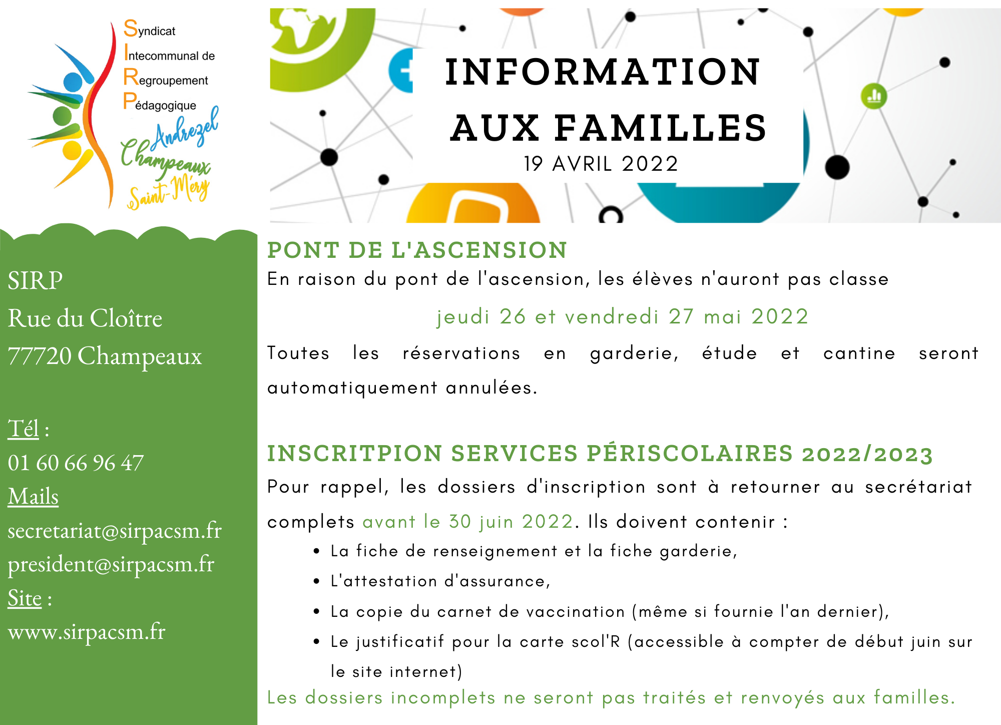 Information du 24 avril 2022