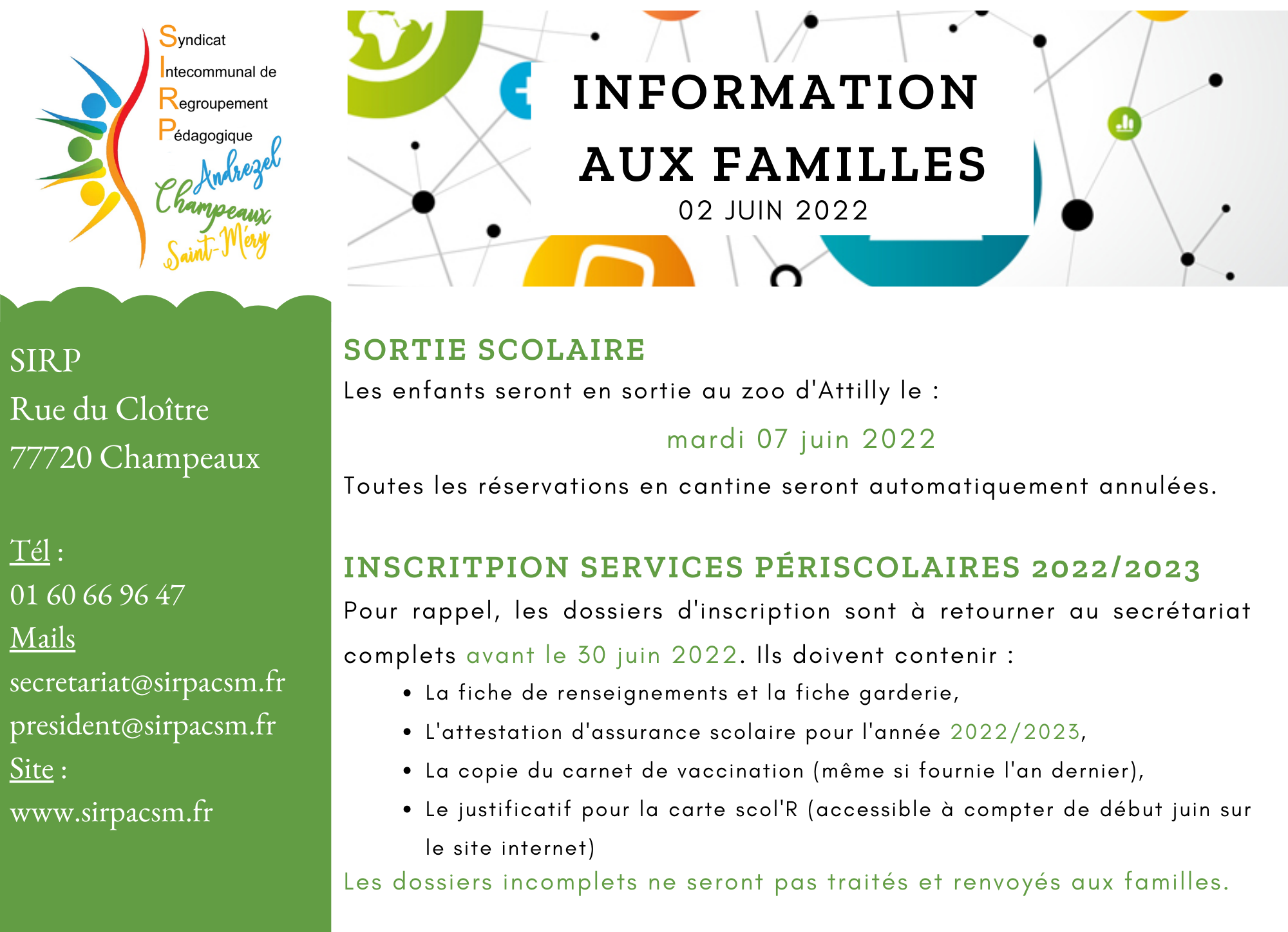 Information du 02 juin 2022