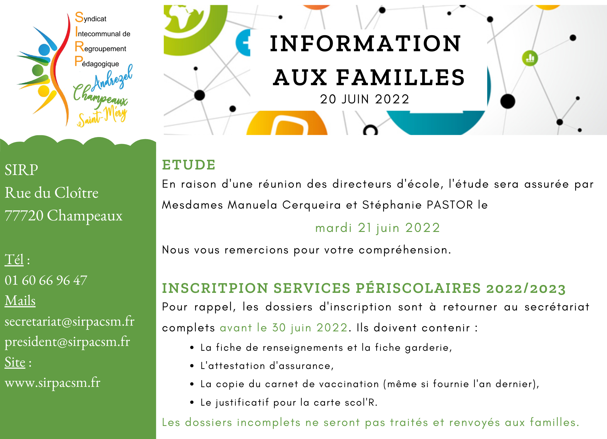 Information du 20 juin 2022