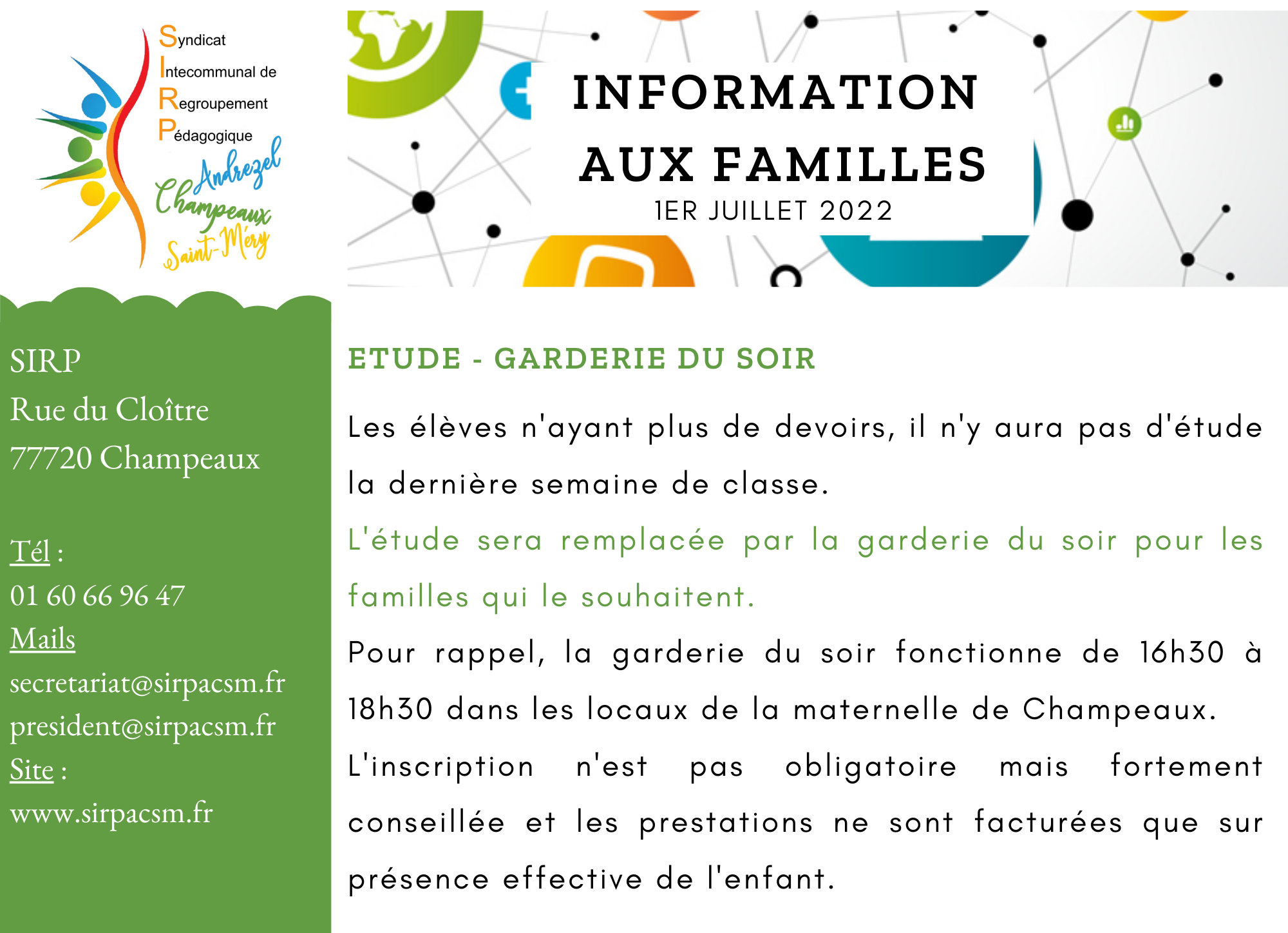 Information du 1er juillet 2022