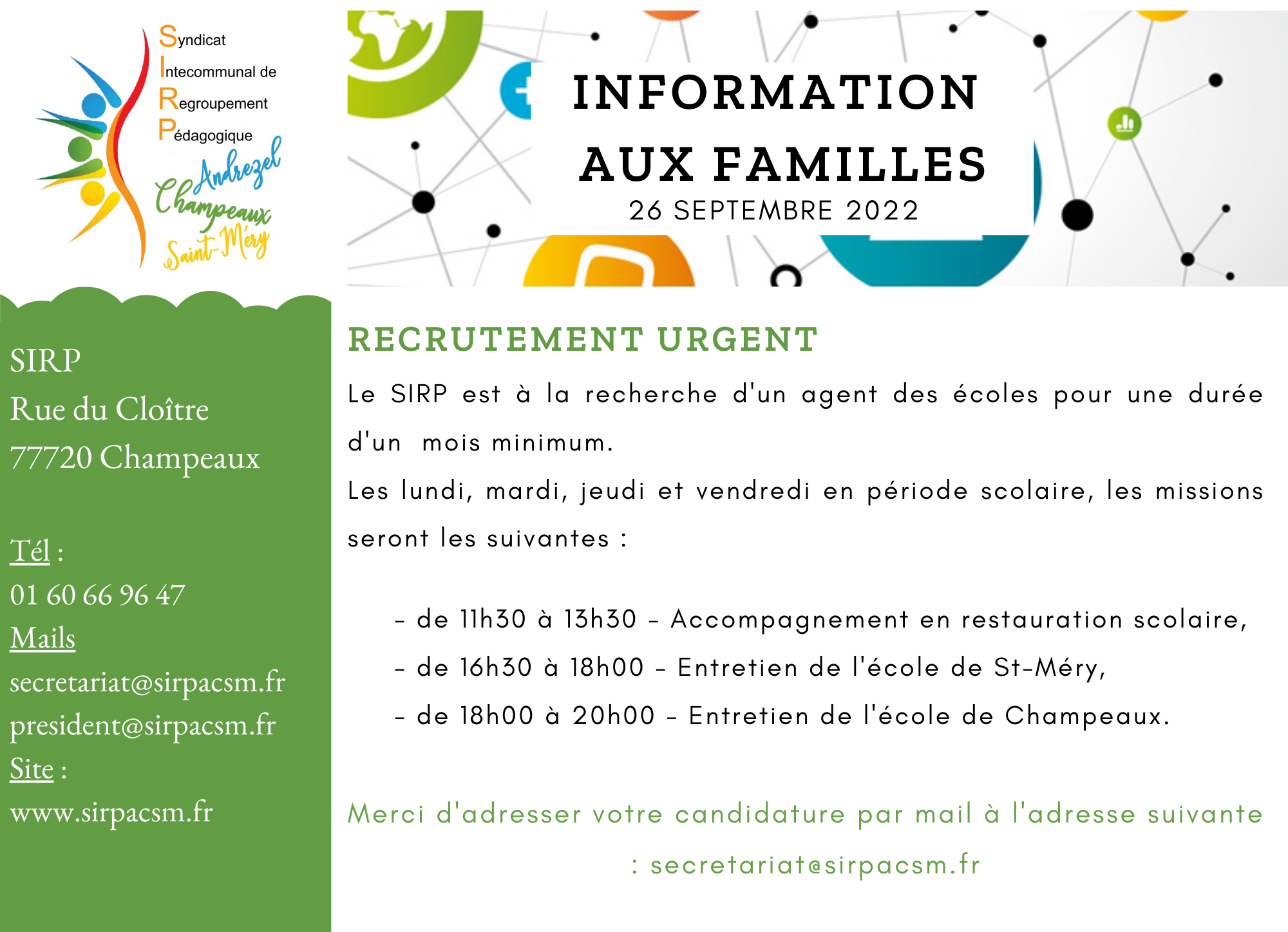 Information du 26 septembre 2022