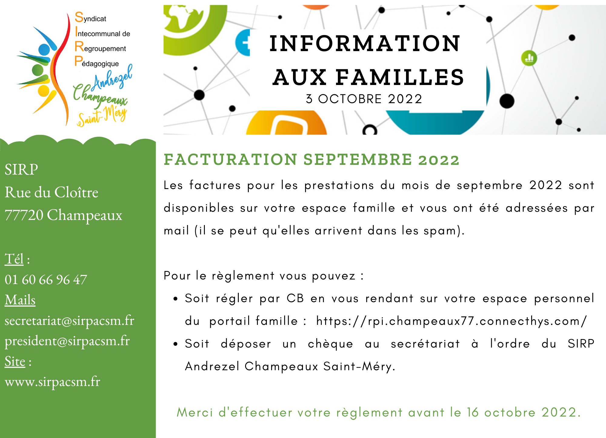 Information du 3 octobre 2022