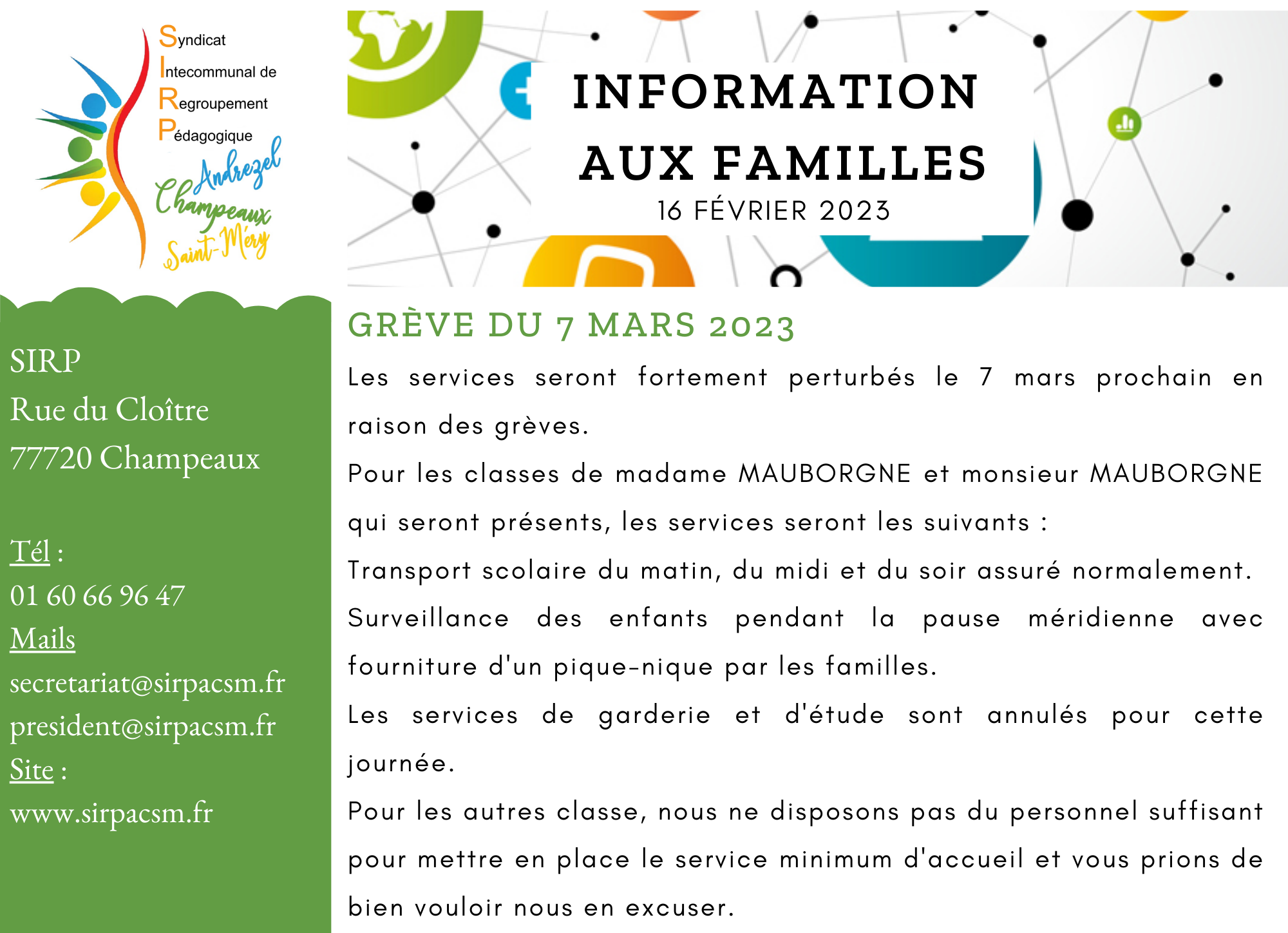 Information du 16 février 2023