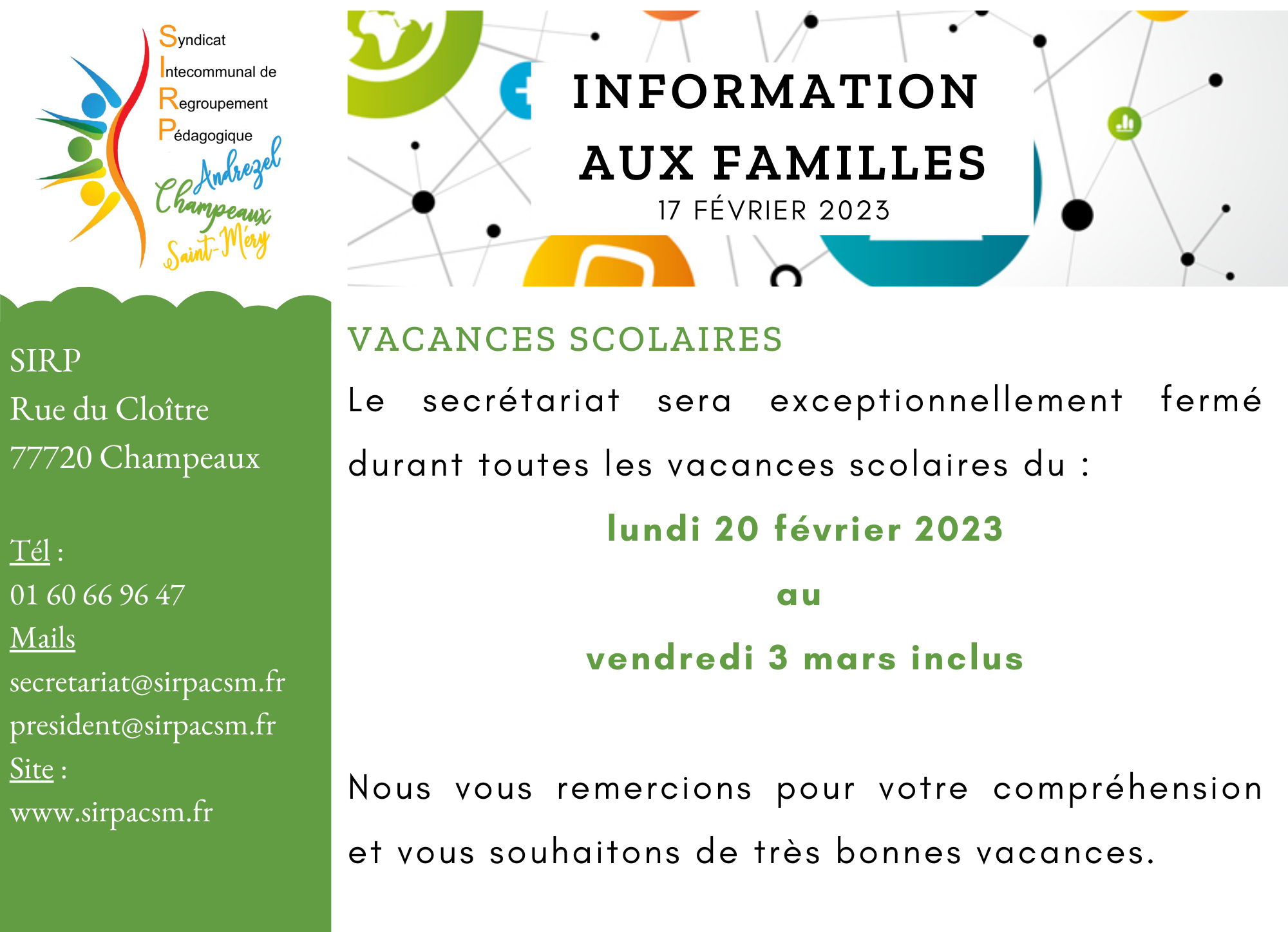 Information du 17 février 2023